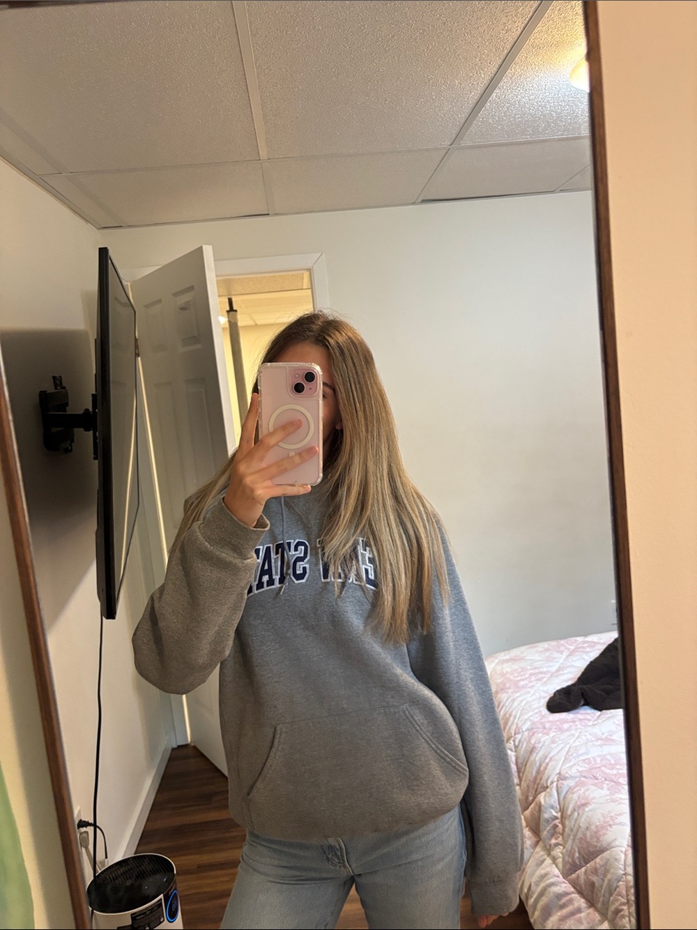 Gray Oversized Crewneck Sweatshirt